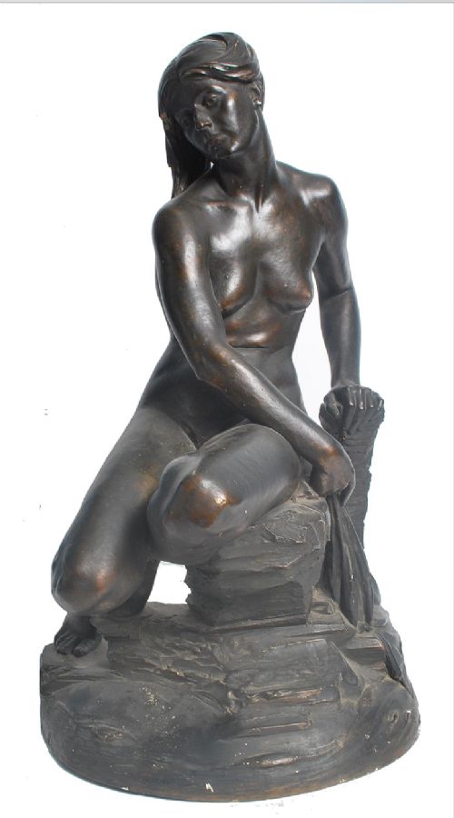 Early C20th Plaster Maquette Sculpture with Bronze Finish