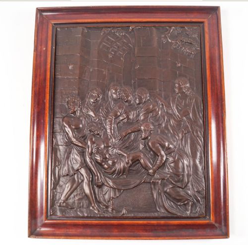 Antique Bronze Plaque of the Deposition of Christ