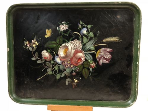 C19th Painted Lacquer Tray