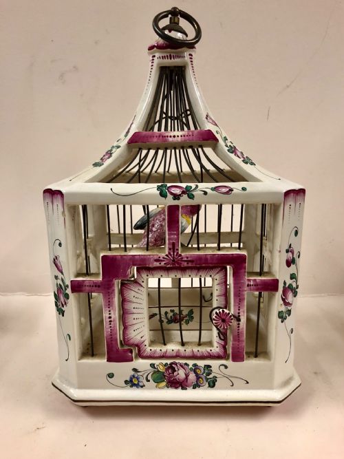 C19th Faience Birdcage