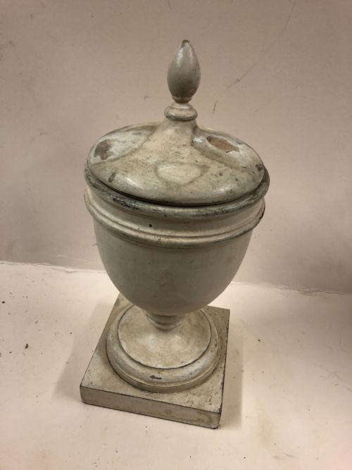Edwardian Turned Wooden Urn and Cover