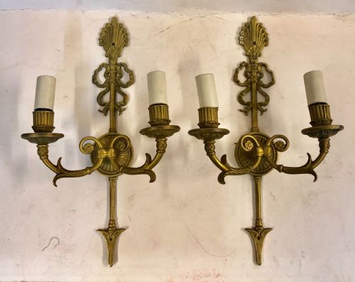 Pair of Brass Wall Lights