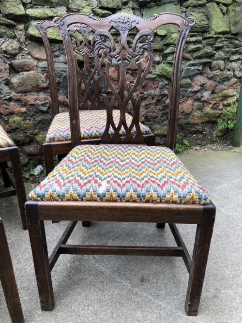 fig 1. Set of four George III Chippendale style chairs