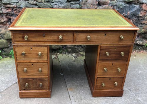 C19th Small Mahogany Pedestal Desk