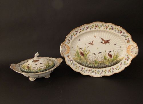 C19th Naples Covered Tureen and Stand