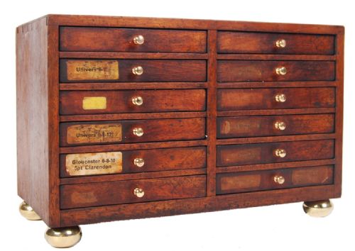 C19th Small Tabletop Printers Chest