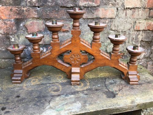 Victorian Oak Candle Stand