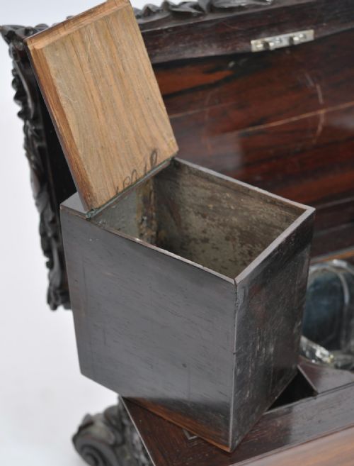 fig 1. Large early C19th rosewood sarcophagus tea caddy 
