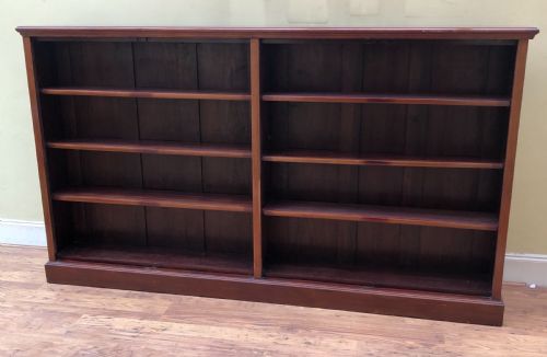 Edwardian Large Floor Two Section Bookcase 220 Cms Wide