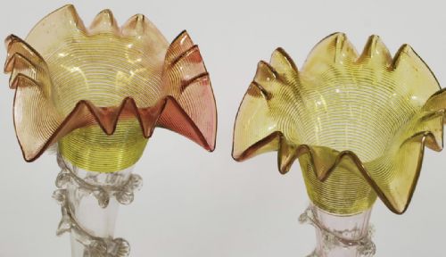 fig 1. A pair of glass epergne  centre pieces 