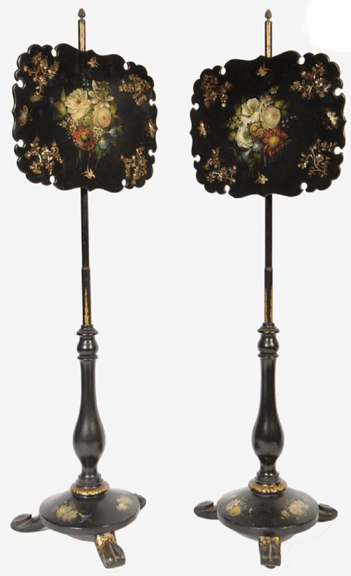 C19th Pair of Pole Screens