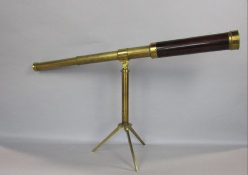 C19th Mahogany and Brass Telescope on Stand