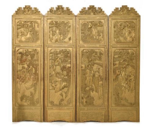1920’S Set of Four Chinese Wall Panels