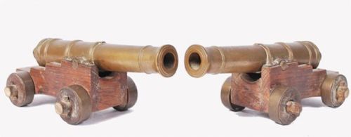 Pair of Edwardian Desk Top Cannons