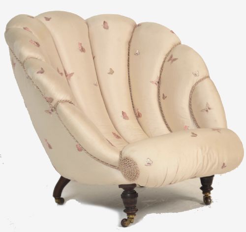C19th Clam Shell Armchair