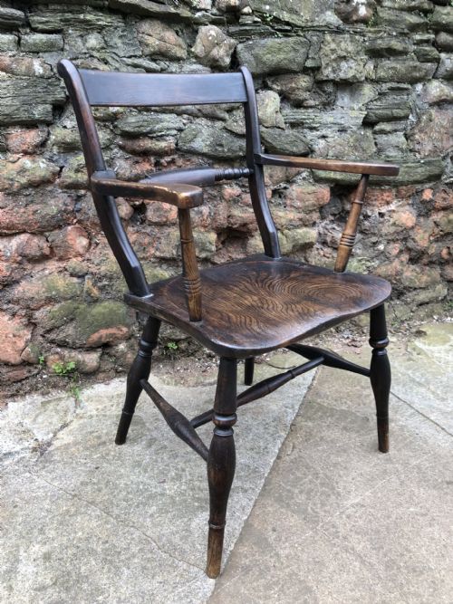 fig 1. C19th beech and elm oxford armchair