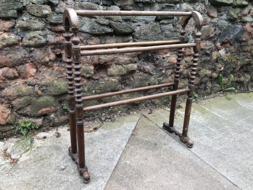 C19th Arched Top Mahogany Towel Rail