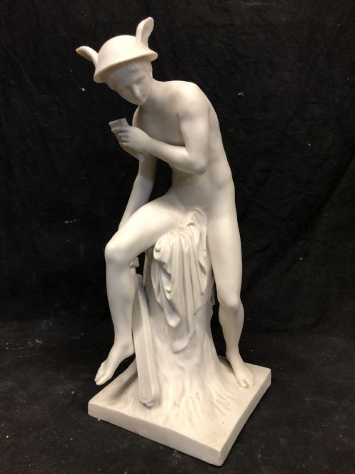 C19th Minton Parian Large Figure of Hermes