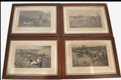 Set of 4 C19th Hunting Lithographs After Allen C Sealy