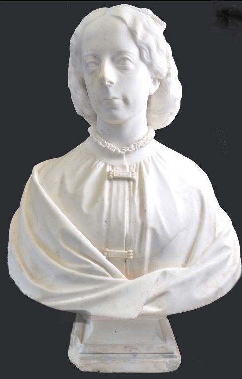 A Large Marble Bust of Jessie White Mario ‘Hurricane Jessie ‘