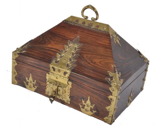 C19th Anglo Indian Brass and Coramandel Box