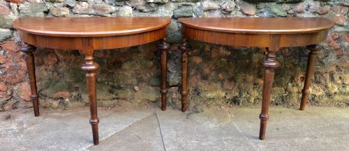 A Good Pair of Walnut Demi Lune Tables
