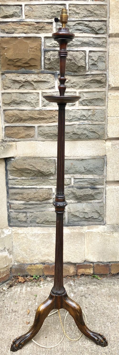 Carved Mahogany Standard Lamp