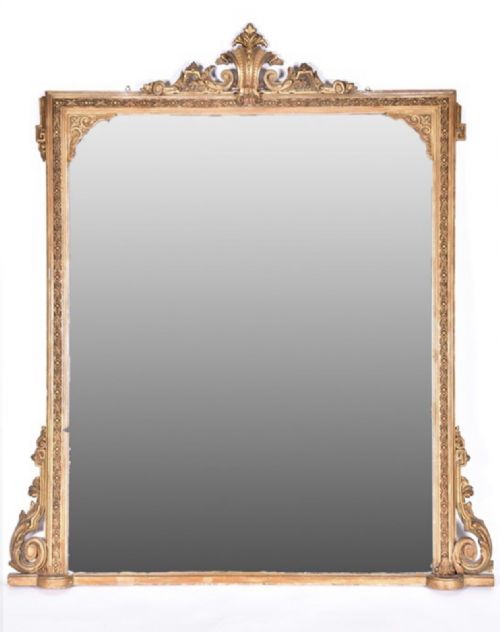 Large Victorian Overmantel Mirror