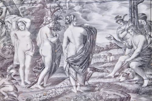 fig 1. C17th ivory panel depicting the judgement of Paris after rubens