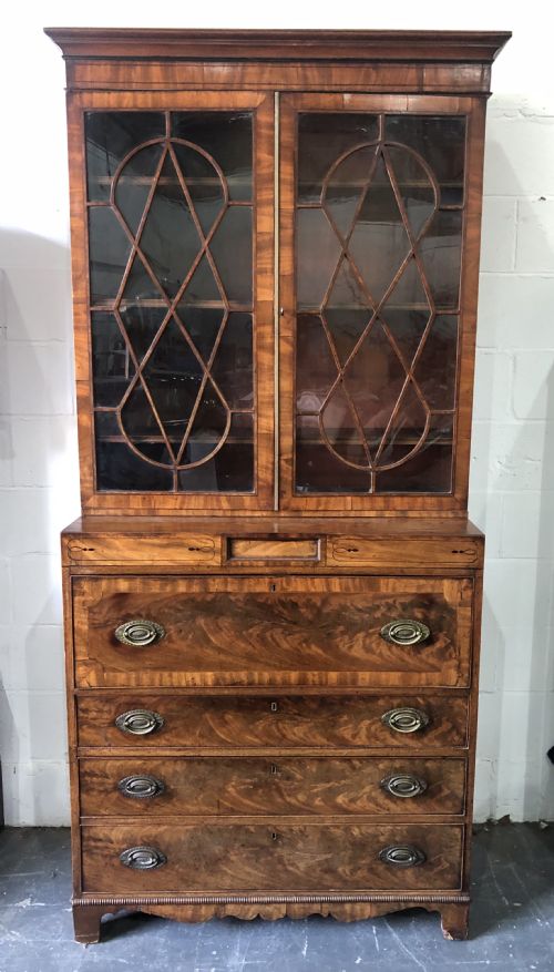 George III Inlaid Secretaries Bookcase
