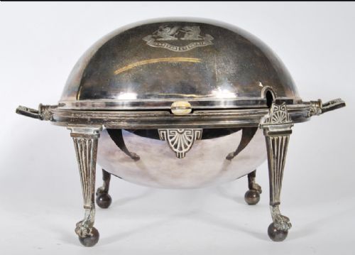 C19th Country House Silver Plated Roll Top Stand