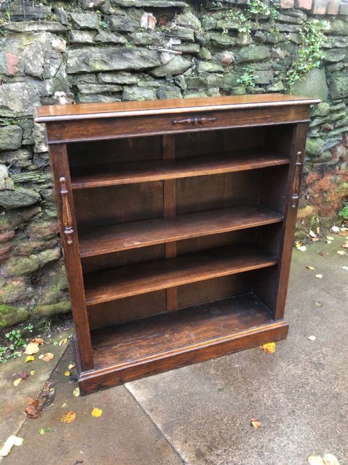 Edwardian Oak Open Bookcase