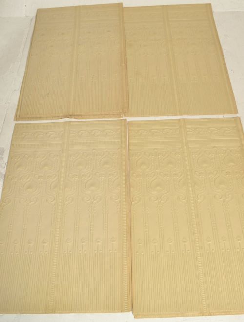 Ten Original Late C19th Art Nouveau Putty Based Lincrusta Relief Wall Paper Panels