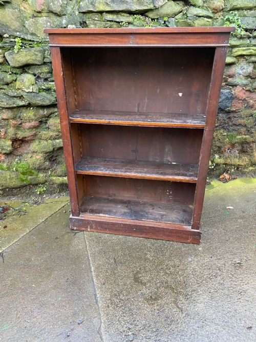 C19th Walnut Veneered Open Bookcase