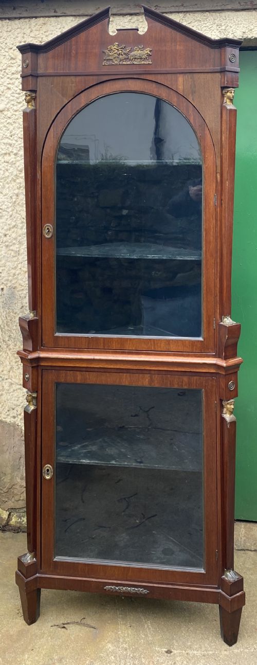C19th Double Height Corner Cupboard with Glazed Doors