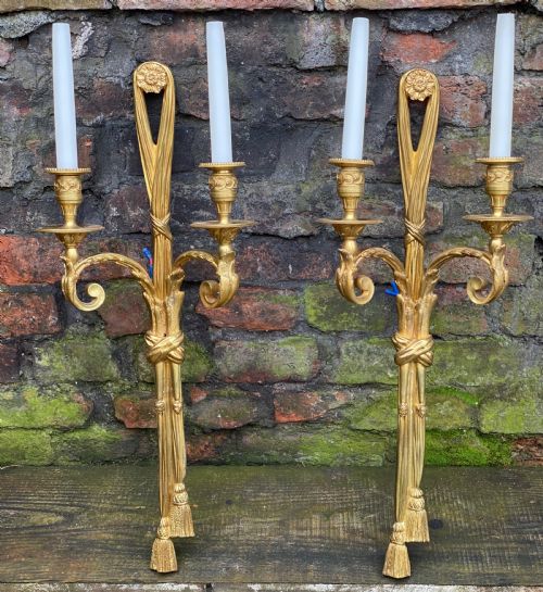 Pair of Large Ormolu Wall Sconces