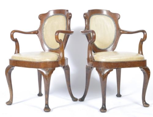 A Pair of Armchairs from the 1st Class Restaurant of Cunard Liner Rms Sylvania C1900