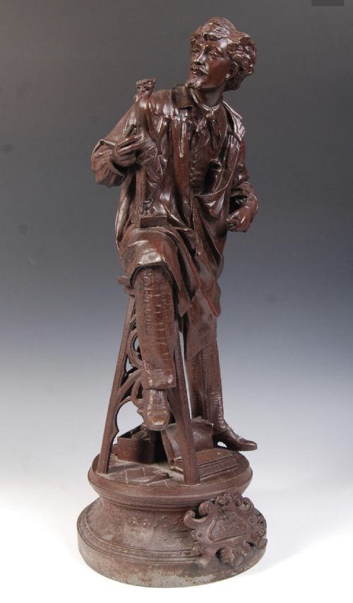 C19th Large Bronzed Spelter of a Sculptor