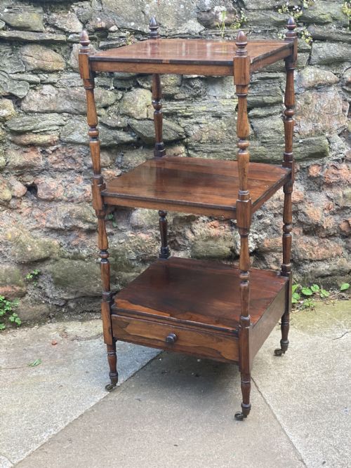 Regency Small Rosewood Etagere/ What Not with Single Drawer