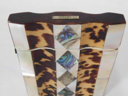 fig 1. A C19th tortoishell, abolone and mother of pearl card case