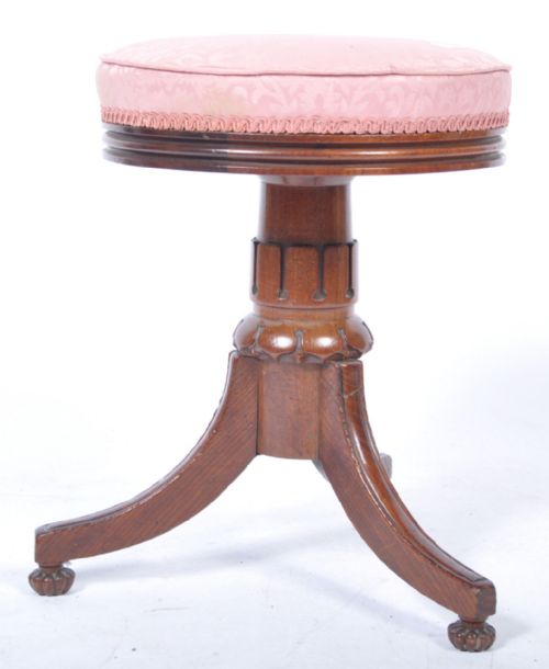 C19th Mahogany Piano Stool