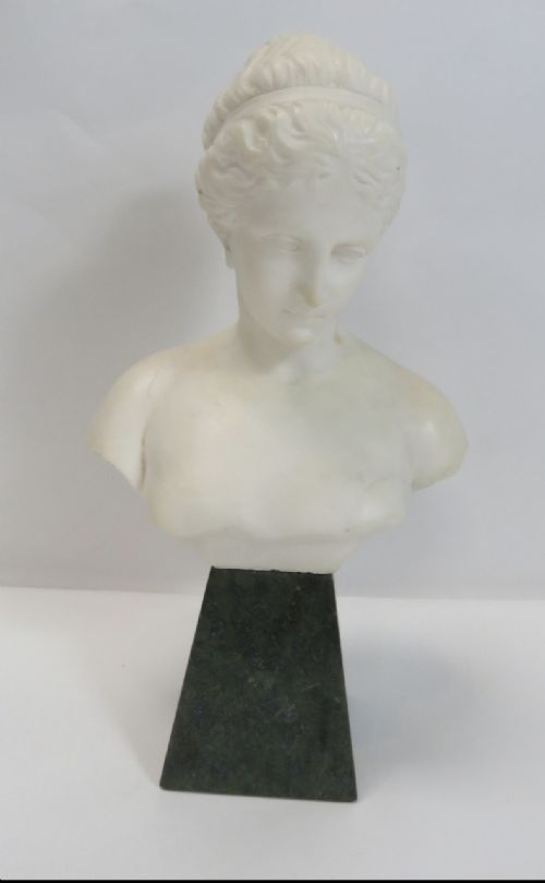 Edwardian Marble Classical Bust on Stylised Green Marble Base