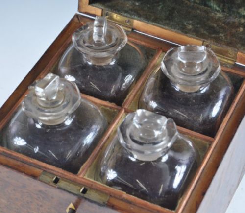fig 1. A C19th am boy a wood four bottle decanter box