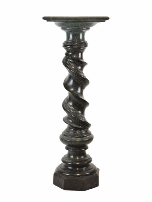 Large Serpentine Marble Display Column