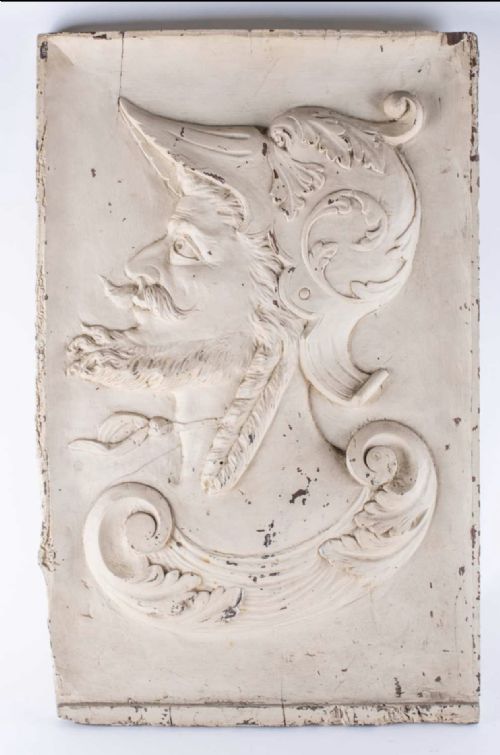 C18th Large Carved Walnut Painted Wall Decoration