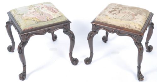 A Pair of C19th Simulated Rosewood Foot Stool