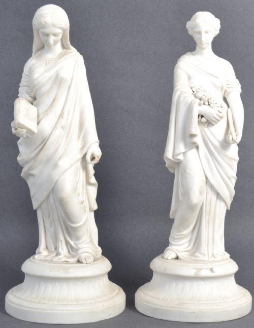 Pair of C19th Parian Classical Figures