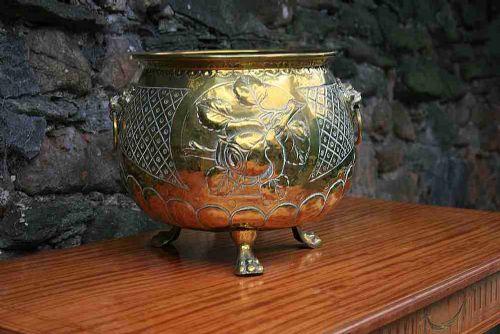 C19th Reposse Brass Planter.