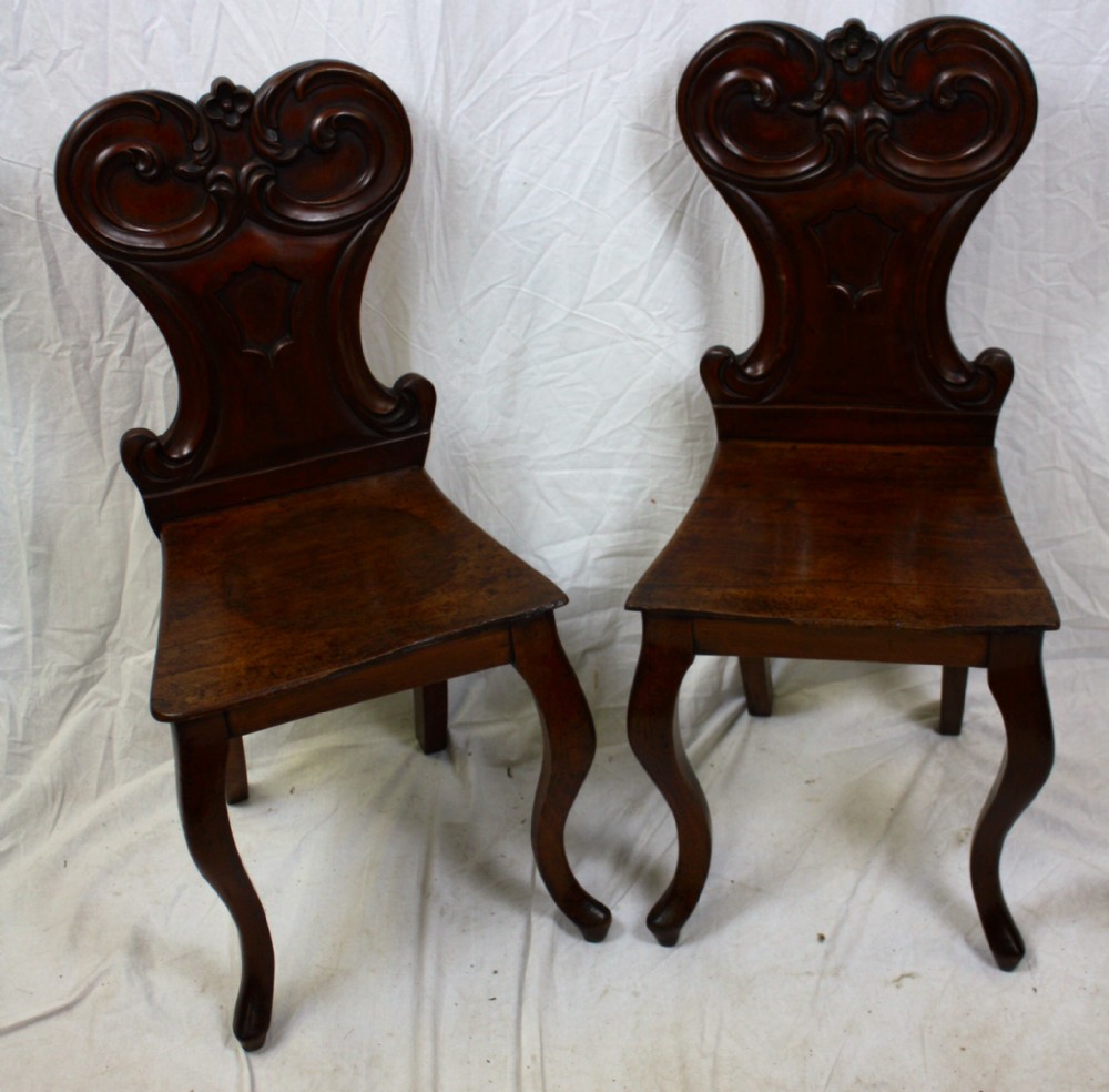 Good pair of mahogany hall chairs