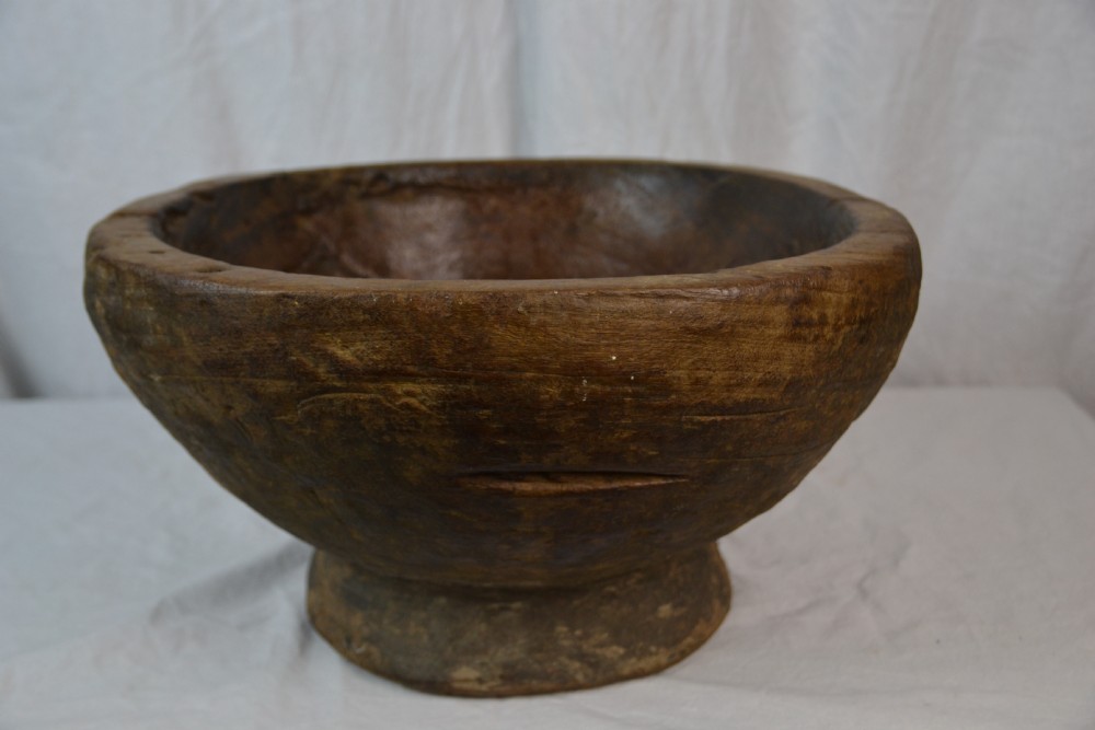 C19th Large wooden bowl 
